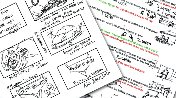 storyboard notes thumbnails