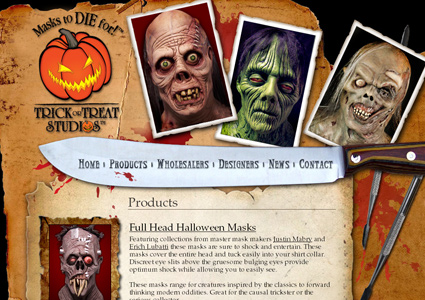 Large Screenshot of Halloween Mask Web Design Sample